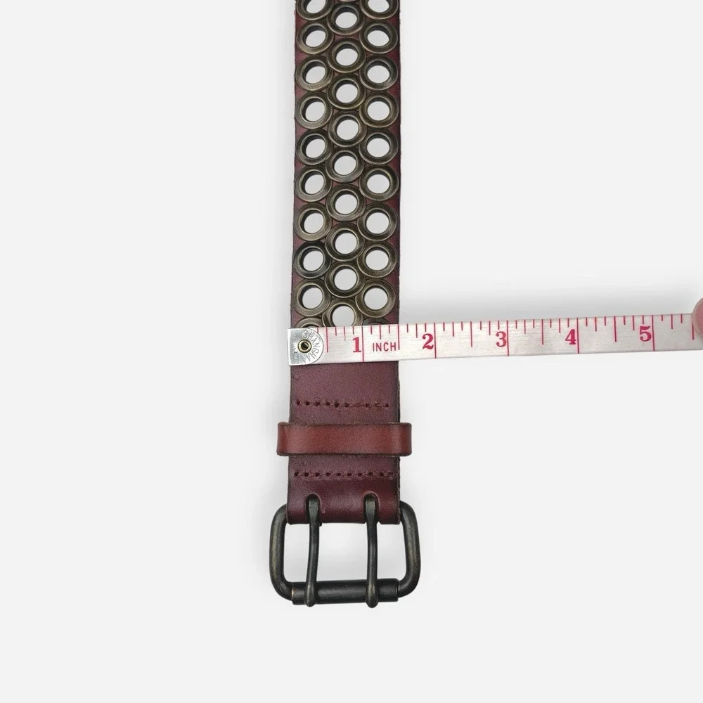 J Crew Leather‎ Brown Belt Brass Buckle Grommets Sz XSmall XS 44414 - Picture 9 of 9